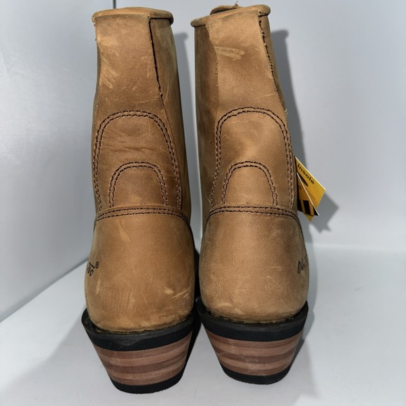 AdTec Women's 8" Leather Packer Plain Soft‎ Toe Work Boots Brown Size 6 1/2 NIB - Picture 5 of 7